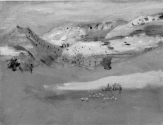 Studium do obrazu "Kowboje w Badlands" Thomasa Eakinsa